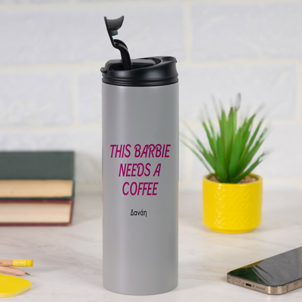 This Barbie needs a coffee -  Sports Gym Θερμός 600 ml