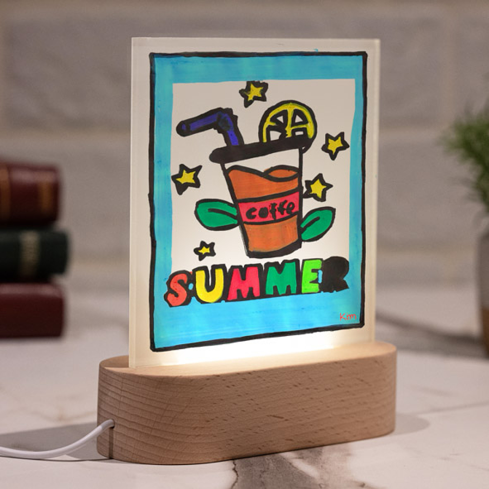 Coffee - PlexiFrame με Ξύλινη LED Βάση