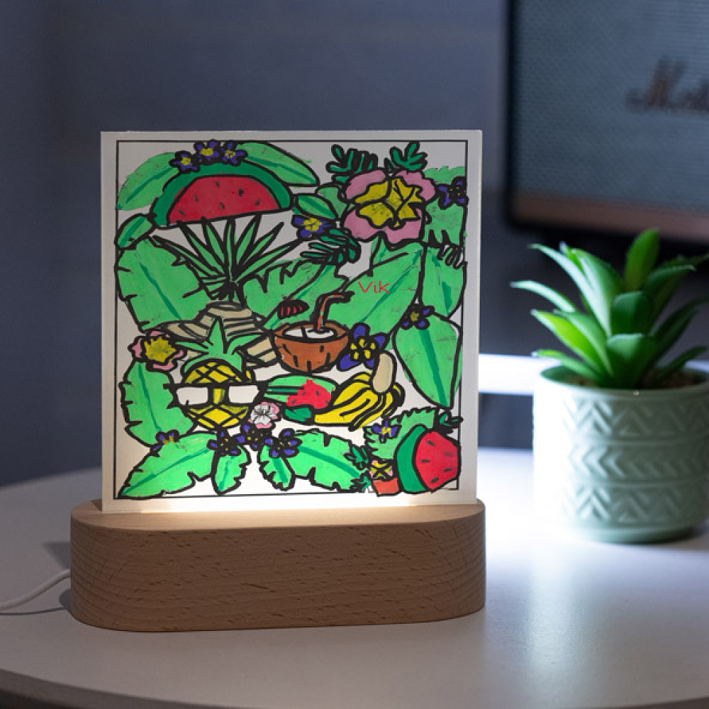 Coconut - PlexiFrame με Ξύλινη LED Βάση