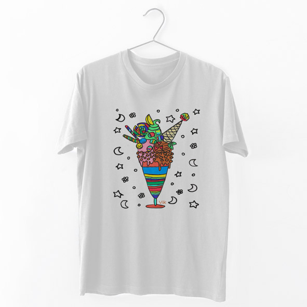 Ice Cream  -  Organic Vegan T-Shirt Unisex