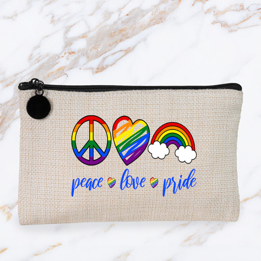 Peace Love Pride-  Λινό Πορτοφόλι Τσέπης