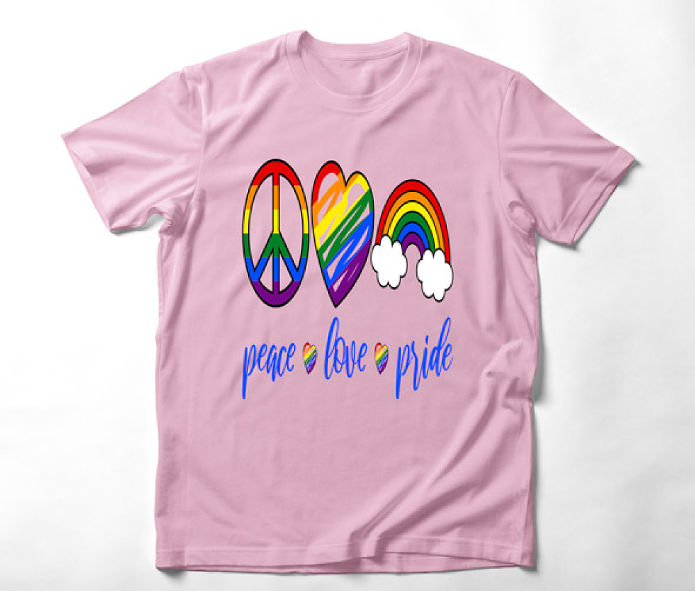 Peace Love Pride -  Organic Vegan T-Shirt Unisex