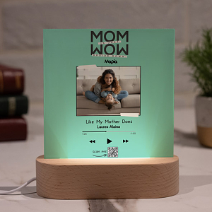 Mom is Wow - PlexiFrame με Ξύλινη LED Βάση