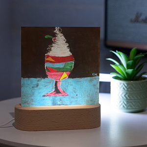 Ice Cream - PlexiFrame με Ξύλινη LED Βάση