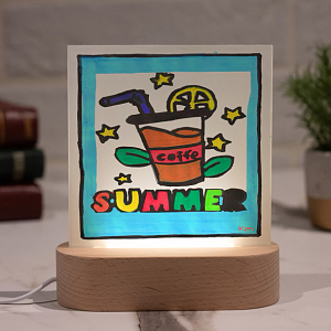 Coffee - PlexiFrame με Ξύλινη LED Βάση