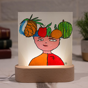 Fruit Hat II - PlexiFrame με Ξύλινη LED Βάση