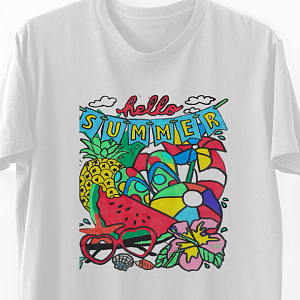 Hello Summer -  Organic Vegan T-Shirt Unisex