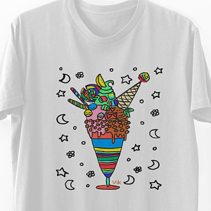 Ice Cream  -  Organic Vegan T-Shirt Unisex