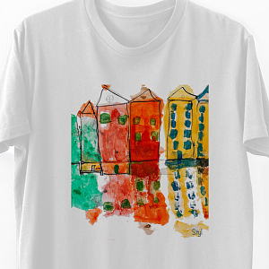 Houses II  -  Organic Vegan T-Shirt Unisex