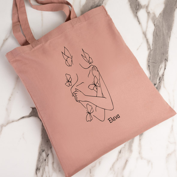 Woman drawing - Πάνινη τσάντα
