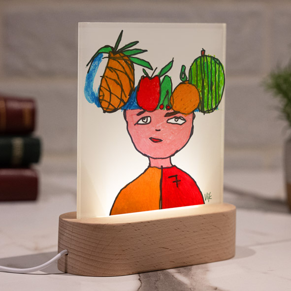 Fruit Hat II - PlexiFrame με Ξύλινη LED Βάση