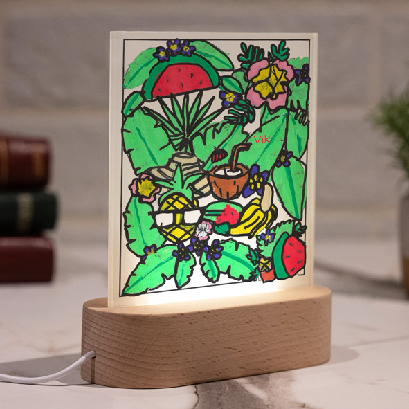 Coconut - PlexiFrame με Ξύλινη LED Βάση