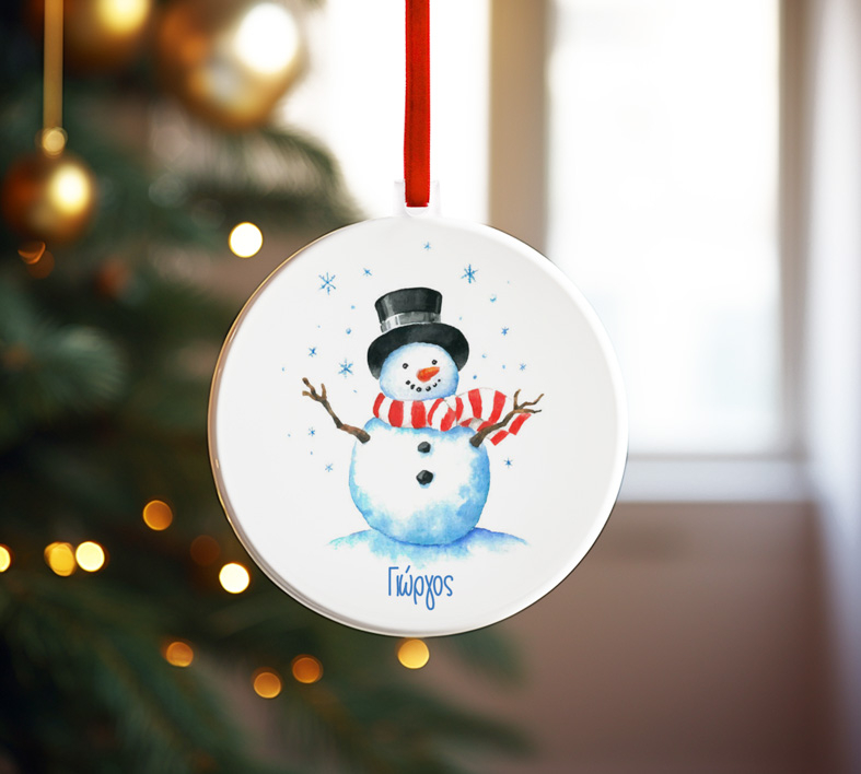 Snowman Χ - Χριστουγεννιάτικο Στολίδι Plexiglass 3D- MemoryBox