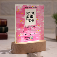 Pink Teacher - PlexiFrame με Ξύλινη LED Βάση