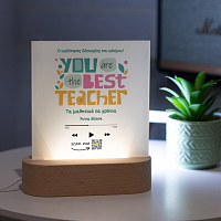 You Are The Best Teacher - PlexiFrame με Ξύλινη LED Βάση