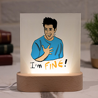 I AM FINE  - PlexiFrame με Ξύλινη LED Βάση