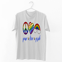 Peace Love Pride -  Organic Vegan T-Shirt Unisex