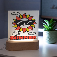 Sun - PlexiFrame με Ξύλινη LED Βάση