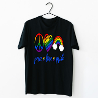 Peace Love Pride -  Organic Vegan T-Shirt Unisex