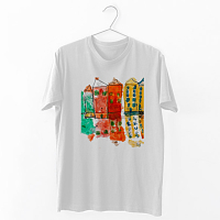 Houses II  -  Organic Vegan T-Shirt Unisex