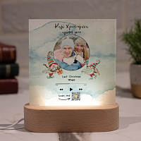 Xmas Lovers - PlexiFrame με Ξύλινη LED Βάση