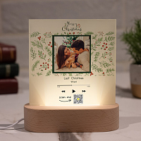 Xmas Flowers - PlexiFrame με Ξύλινη LED Βάση