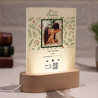 Xmas Flowers - PlexiFrame με Ξύλινη LED Βάση